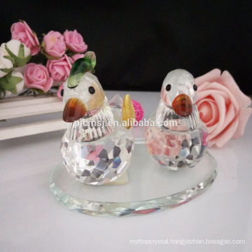 A pair of crystal mandarin bird figurine for wedding gifts and centerpieces